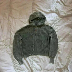 Blu pepper cropped henley knit sweater Sage green sz s granola girl boho fairy